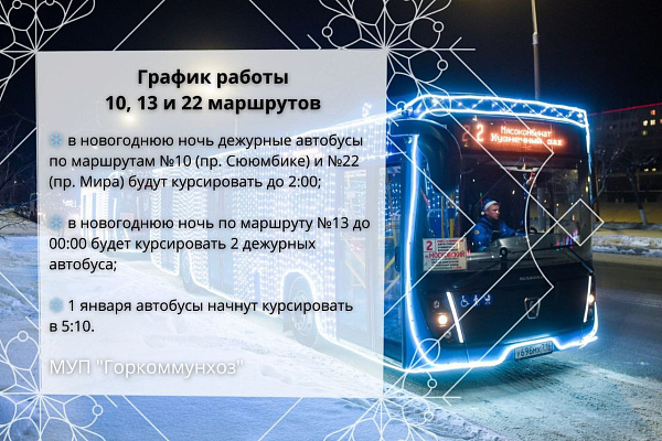 Как курсирует транспорт в новогоднюю ночь