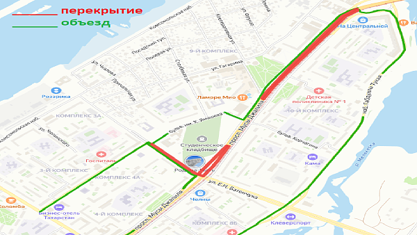 В Набережных Челнах ограничат движение к 9 Мая